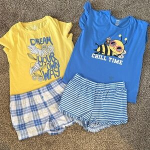 wonder nation Yellow Daisy & Blue Bee Pajama Set